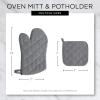 imageDII Basic Terry Collection Quilted 100 Cotton Pan Handle Black 3 PieceMint