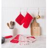 imageDII Basic Terry Collection Quilted 100 Cotton Pan Handle Black 3 PieceRed