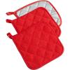 imageDII Basic Terry Collection Quilted 100 Cotton Pan Handle Black 3 PieceRed