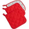 imageDII Basic Terry Collection Quilted 100 Cotton Pan Handle Black 3 PieceRed