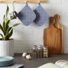 imageDII Basic Terry Collection Quilted 100 Cotton Pan Handle Black 3 PieceStonewash Blue