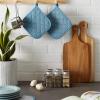 imageDII Basic Terry Collection Quilted 100 Cotton Pan Handle Black 3 PieceStorm Blue