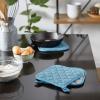 imageDII Basic Terry Collection Quilted 100 Cotton Pan Handle Black 3 PieceStorm Blue