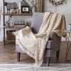 imageDII Bold Eclectic Leopard Woven Throw 50x60 Black with White SpotsTan With White Spots