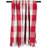 imageDII Buffalo Check Collection Rustic Farmhouse Throw Blanket with Tassles 50x60 NavyOffWhiteRedWhite
