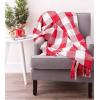 imageDII Buffalo Check Collection Rustic Farmhouse Throw Blanket with Tassles 50x60 NavyOffWhiteRedWhite