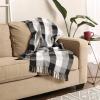 imageDII Buffalo Check Collection Rustic Farmhouse Throw Blanket with Tassles 50x60 NavyOffWhiteTri Color  Black