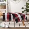 imageDII Buffalo Check Collection Rustic Farmhouse Throw Blanket with Tassles 50x60 NavyOffWhiteTri Color  Cardinal Red