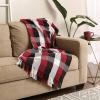 imageDII Buffalo Check Collection Rustic Farmhouse Throw Blanket with Tassles 50x60 NavyOffWhiteTri Color  Cardinal Red
