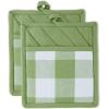 imageDII Buffalo Check Kitchen Collection Classic Farmhouse Kitchen Set Oven Mitt Gray ampamp White 2 PieceAntique Green