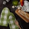 imageDII Buffalo Check Kitchen Collection Classic Farmhouse Kitchen Set Oven Mitt Gray ampamp White 2 PieceAntique Green
