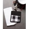 imageDII Buffalo Check Kitchen Collection Classic Farmhouse Kitchen Set Oven Mitt Gray ampamp White 2 PieceBlack  White