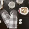 imageDII Buffalo Check Kitchen Collection Classic Farmhouse Kitchen Set Oven Mitt Gray ampamp White 2 PieceGray  White