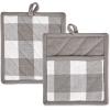 imageDII Buffalo Check Kitchen Collection Classic Farmhouse Kitchen Set Oven Mitt Gray ampamp White 2 PieceGray  White