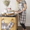 imageDII Buffalo Check Kitchen Collection Classic Farmhouse Kitchen Set Oven Mitt Gray ampamp White 2 PieceGray  White