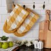 imageDII Buffalo Check Kitchen Collection Classic Farmhouse Kitchen Set Oven Mitt Gray ampamp White 2 PieceHoney Gold