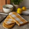 imageDII Buffalo Check Kitchen Collection Classic Farmhouse Kitchen Set Oven Mitt Gray ampamp White 2 PieceHoney Gold