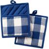 imageDII Buffalo Check Kitchen Collection Classic Farmhouse Kitchen Set Oven Mitt Gray ampamp White 2 PieceNavy  Cream