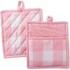 imageDII Buffalo Check Kitchen Collection Classic Farmhouse Kitchen Set Oven Mitt Gray ampamp White 2 PiecePink White