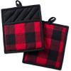 imageDII Buffalo Check Kitchen Collection Classic Farmhouse Kitchen Set Oven Mitt Gray ampamp White 2 PieceRed  Black