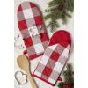 imageDII Buffalo Check Kitchen Collection Classic Farmhouse Kitchen Set Oven Mitt Gray ampamp White 2 PieceRed  White
