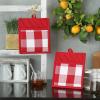 imageDII Buffalo Check Kitchen Collection Classic Farmhouse Kitchen Set Oven Mitt Gray ampamp White 2 PieceRed  White