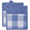 imageDII Buffalo Check Kitchen Collection Classic Farmhouse Kitchen Set Oven Mitt Gray ampamp White 2 PieceStonewash Blue
