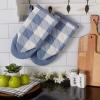imageDII Buffalo Check Kitchen Collection Classic Farmhouse Kitchen Set Oven Mitt Gray ampamp White 2 PieceStonewash Blue