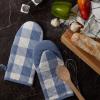imageDII Buffalo Check Kitchen Collection Classic Farmhouse Kitchen Set Oven Mitt Gray ampamp White 2 PieceStonewash Blue
