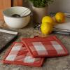 imageDII Buffalo Check Kitchen Collection Classic Farmhouse Kitchen Set Oven Mitt Gray ampamp White 2 PieceVintage Red
