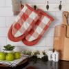 imageDII Buffalo Check Kitchen Collection Classic Farmhouse Kitchen Set Oven Mitt Gray ampamp White 2 PieceVintage Red