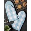 imageDII Buffalo Check Kitchen Collection Classic Farmhouse Kitchen Set Oven Mitt Gray ampamp White 2 PieceWhite  Light Blue