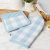 imageDII Buffalo Check Kitchen Collection Classic Farmhouse Kitchen Set Oven Mitt Gray ampamp White 2 PieceWhite  Light Blue