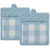 imageDII Buffalo Check Kitchen Collection Classic Farmhouse Kitchen Set Oven Mitt Gray ampamp White 2 PieceWhite  Light Blue