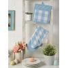 imageDII Buffalo Check Kitchen Collection Classic Farmhouse Kitchen Set Oven Mitt Gray ampamp White 2 PieceWhite  Light Blue