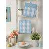 imageDII Buffalo Check Kitchen Collection Classic Farmhouse Kitchen Set Oven Mitt Gray ampamp White 2 PieceWhite  Light Blue