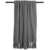 imageDII Chenille Luxury Thick Woven Throw with Fringe 50x60 CreamGray