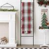 imageDII Christmas Plaid Dcor Collection Recycled Cotton Throw Size Holiday Blankets 50x60 Tartan Holly RedCozy White