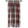 imageDII Christmas Plaid Dcor Collection Recycled Cotton Throw Size Holiday Blankets 50x60 Tartan Holly RedCozy White