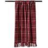 imageDII Christmas Plaid Dcor Collection Recycled Cotton Throw Size Holiday Blankets 50x60 Tartan Holly RedTartan Holly Red