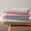 imageDII Diamond Stitch Woven Throw Organic Modern 50 x 60 AquaNavy