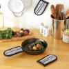 imageDII Double Strip Chef Kitchen Cooking ampamp Baking Collection Pan Handle Set 6x3 Aqua 3 PieceBlack