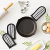 imageDII Double Strip Chef Kitchen Cooking ampamp Baking Collection Pan Handle Set 6x3 Aqua 3 PieceBlack