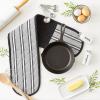imageDII Double Strip Chef Kitchen Cooking ampamp Baking Collection Pan Handle Set 6x3 Aqua 3 PieceBlack