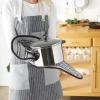 imageDII Double Strip Chef Kitchen Cooking ampamp Baking Collection Pan Handle Set 6x3 Aqua 3 PieceBlack