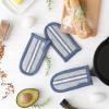imageDII Double Strip Chef Kitchen Cooking ampamp Baking Collection Pan Handle Set 6x3 Aqua 3 PieceFrench Blue