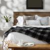 imageDII Farmhouse Plaid Collection Plush Throw 50x60 GrayBlack