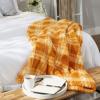 imageDII Farmhouse Plaid Collection Plush Throw 50x60 GrayPumpkin Spice
