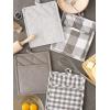 imageDII Gingham Check Kitchen Collection Navy Potholder SetGray
