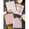 imageDII Gingham Check Kitchen Collection Navy Potholder SetPink